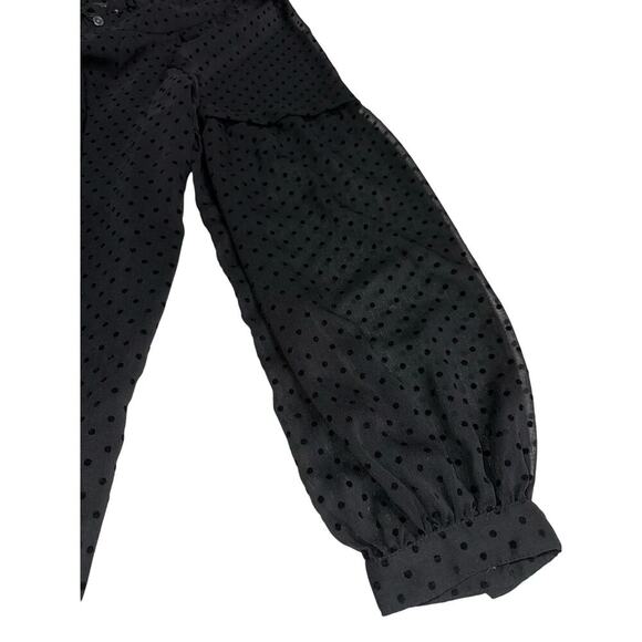 Loft Women’s Blouse Black Sheer Textured Ruffle collar lines XS
Party night out - Picture 12 of 12